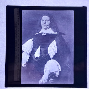 Antique Glass Black and White Magic Lantern Slide, by Early 20th century Slide, Edwardian Man of Upper Class