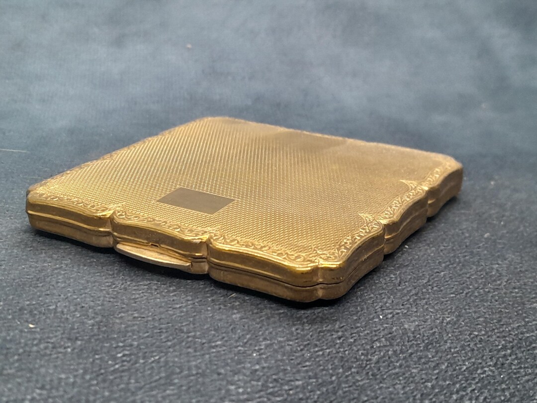 Stratton Square Solid Powder Compact Vintage Stratton Square Compact | Gold Mirror Powder Case | Plain ...