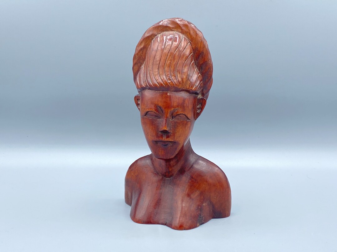 手彫りの木製の部族女性の胸像。 - Etsy 日本