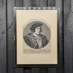 Antique Engraving, Imago Henrici Gvldeforde con Trorotolatoris Hospicit Henrici VIII Gegid Anglia