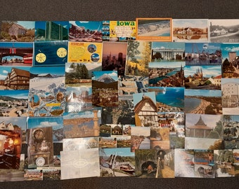 50 verschiedene Vintage Postkarten, alte Postkarten Sammlung, einige gebraucht mit Briefmarken usw