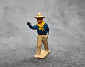 Vintage German Elastolin Toy Figures Cowboys and Indians - Set of