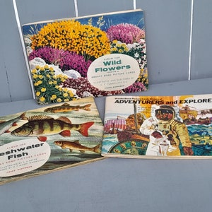 Tre libretti assortiti di cartoline illustrate. completo di carte, Brooke Bond
