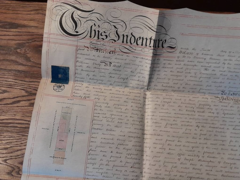 Victorian Contract Writing Examples Victorian Indenture, Antique Beautifully Hand Written Contract on ...
