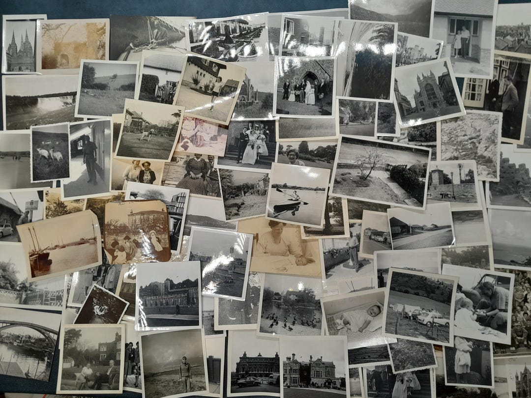 100 Assorted Vintage Photographs, Black and White / Sepia Mixed Subject ...