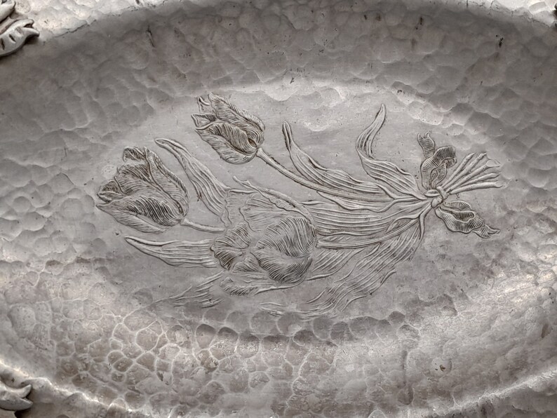 Hammered Aluminium Tray by Rodney Kent C 1950's 35cm Long - Etsy