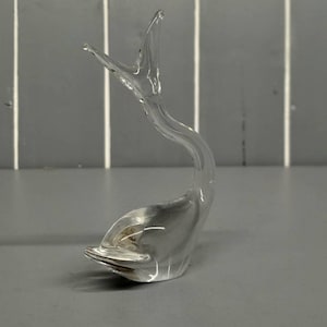 Statuetta vintage di delfino in vetro, 10,2 cm