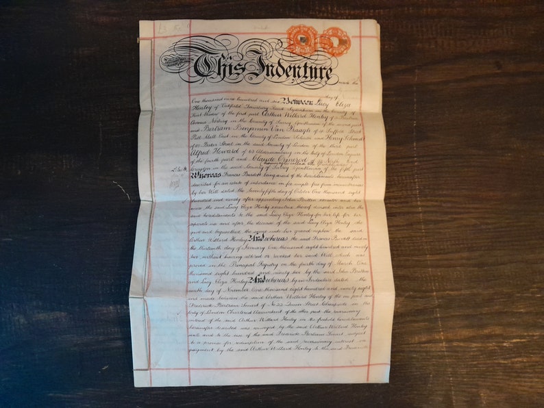 Victorian Contract Writing Examples Victorian Indenture, Antique Beautifully Hand Written Contract on ...