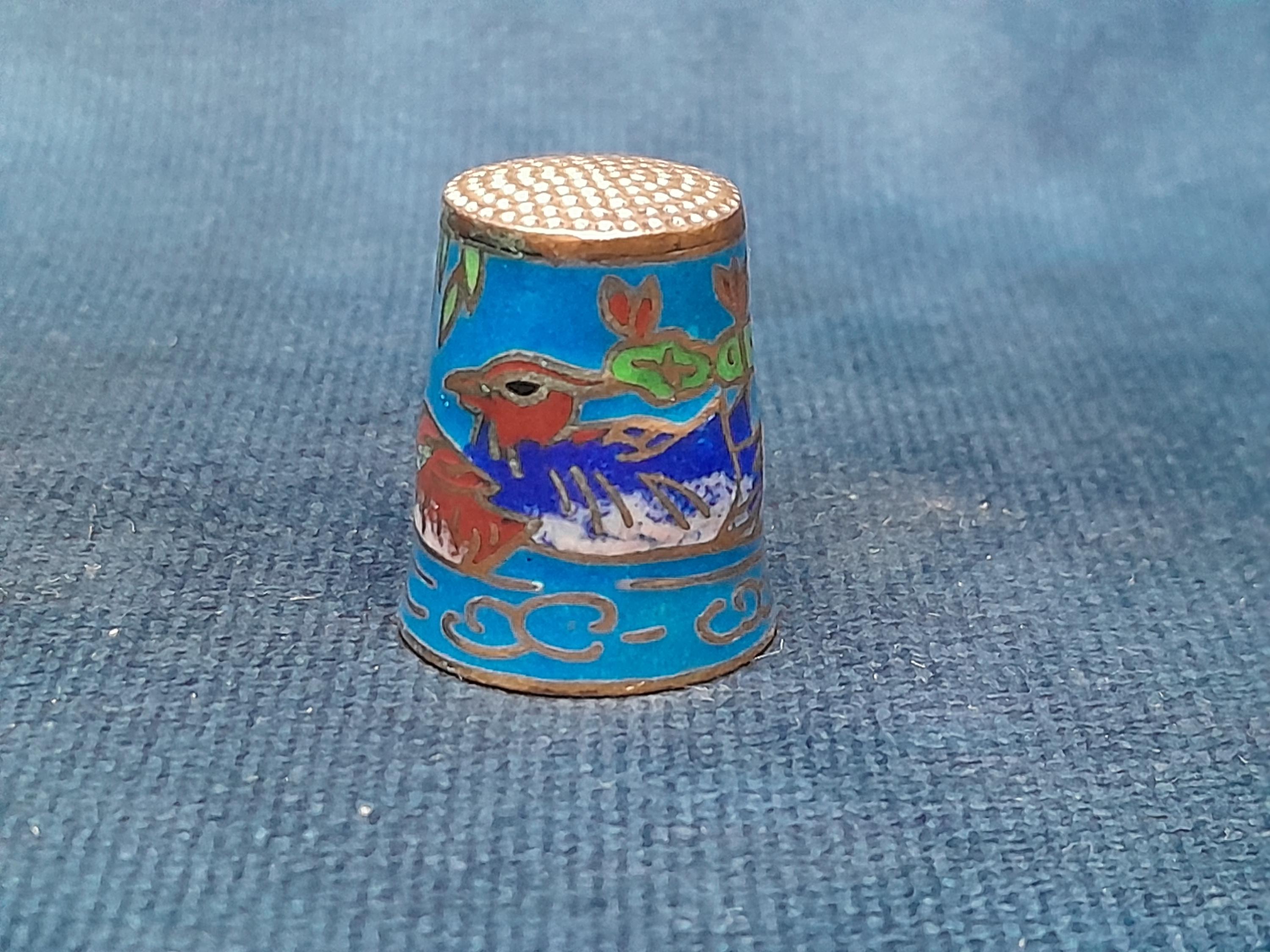 七宝焼き指ぬき、ヴィンテージ指ぬき - 2.4 cm オシドリ - Etsy 日本