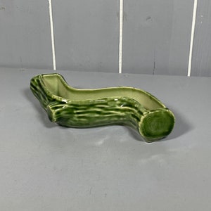 Green Log Ceramic Dish Wade Posey Vase England 16.4cm