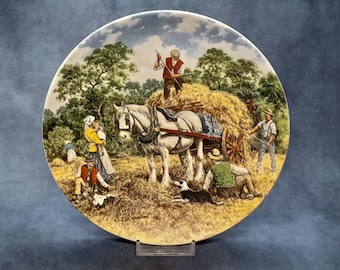 Wedgwood - Fenação, Vida na Fazenda - por John L Chapman - Prato Decorativo para Exposição, 1989 - 20,3 cm