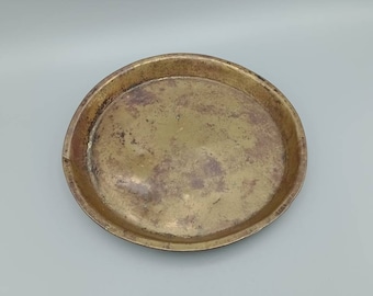 Old Brass Beggars Tray, Coin Dish, Vintage Brass Beggars Dish 16.5cm