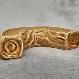 Brown Log Ceramic Dish, Wade Posey Vase England 15cm