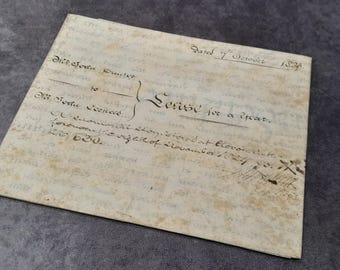 Victorian Indenture, Antique Beautifully Hand Written Contract on Vellum Paper, 7th October 1823