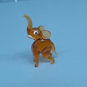 Miniature Glass Animal, Glass Elephant - 6.4cm