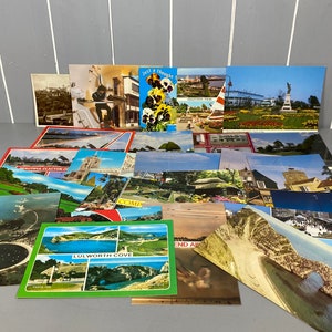 50 cartoline vintage assortite, collezione di vecchie cartoline, alcune usate con segni di affrancatura, ecc