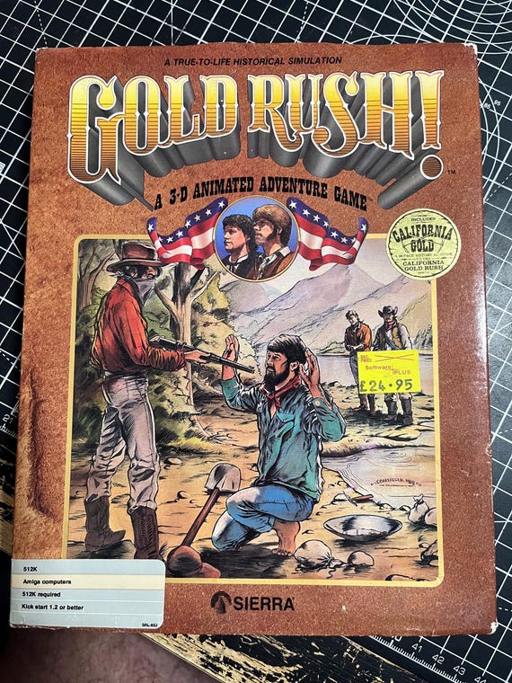 Vintage 1988 Sierra “gold Rush!” Big Box PC Game – Complete With