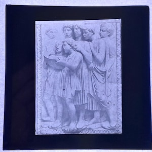 Antique Glass Black and White Magic Lantern Slide, by Early 20th century Slide, Edwardian Portion of the Cantoria