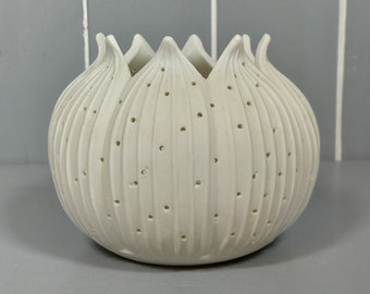 Bisque Porcelain T light Candle Holder Display