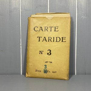 Vintage French Carte Taride (sucha mapa) nr 3, kierowcy i rowerzyści