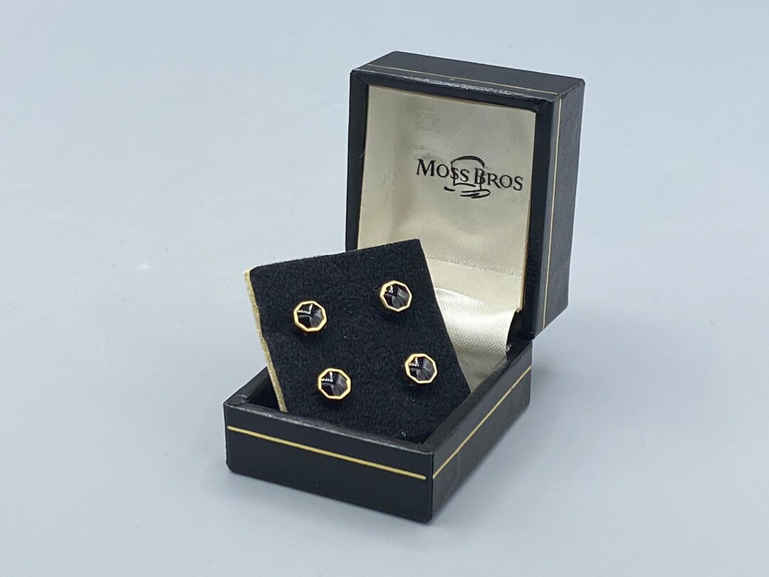 Vintage Moss Bros Deep Black Buttons/ Small Cufflinks. Etsy