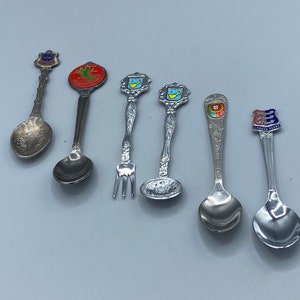 6 Assorted Souvenir Spoons
