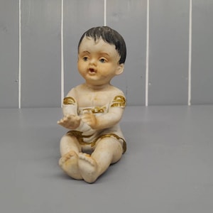 Bisque Porcelain Piano Baby Figurine 11cm tall porcelain baby boy