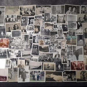 100 Assorted Vintage Photographs, Black and White / Sepia Mixed Subject, Old Photography Bundle Joblot
