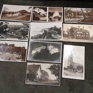 Selection of 10 Black and White Locations Postcards, Vintage Postcards 1930s