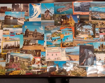 50 verschiedene Vintage Postkarten, alte Postkarten Sammlung, einige gebraucht mit Briefmarken usw