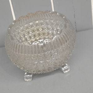 Pressed Glass, Footed bowl / Snack Pot, Nut Bowl.