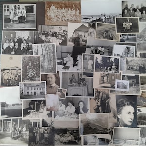 Collection of 50 Assorted Vintage Photographs, Old Black and White / Sepia Photographs, Unique Photo Bundle