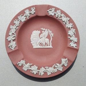 Wedgwood Jasper Terracotta Ashtray, Rare Orange Terracotta Colour Jasperware Dish image 1