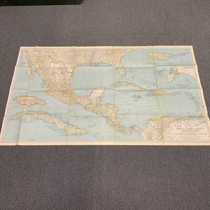 De nationale geografische kaart van Mexico, Midden-Amerika en West-Indië