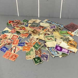 Bundle of 50+ Vintage Stamp Collection Including Country’s England, South Africa, Dominica