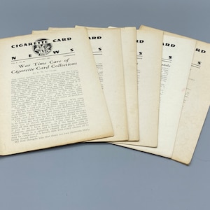 6 枚のタバコカードニュース小冊子、1941 年 1 月 - 6 月