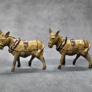 ヴィンテージ鉛製おもちゃフィギュア、農地動物ロバ/ラバ、金属製