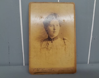 Antique Sepia Portrait Photograph of a Lady