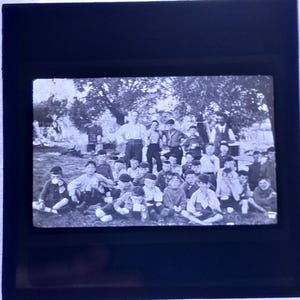 Antique Glass Black and White Magic Lantern Slide, by Early 20th century Slide, Edwardian Scouts group Picture