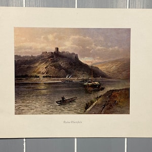 impression vintage, château allemand « Ruine Rheinfels »