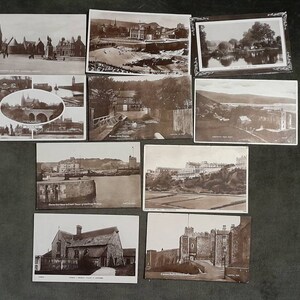Selection of 10 Black and White Locations Postcards, Vintage Postcards 1930s