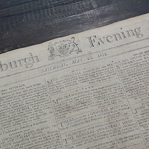 The Edinburgh Evening Courant, 200+ Year Old Newspaper, 25th May 1811