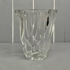 Short Glass Flower Vase, Vintage Glass Vase - 13cm