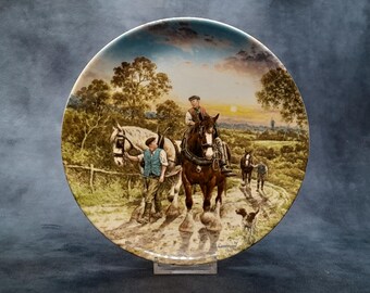 Wedgwood - Fim do Dia, Vida na Fazenda - por John L Chapman - Prato Decorativo para Exposição, 1989 - 20,1 cm