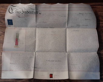 Victorian Indenture, Antique Beautifully Hand Written Contract on Vellum Paper, 9th December 1856