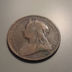 1897 Queen Victoria One Penny, Circulated