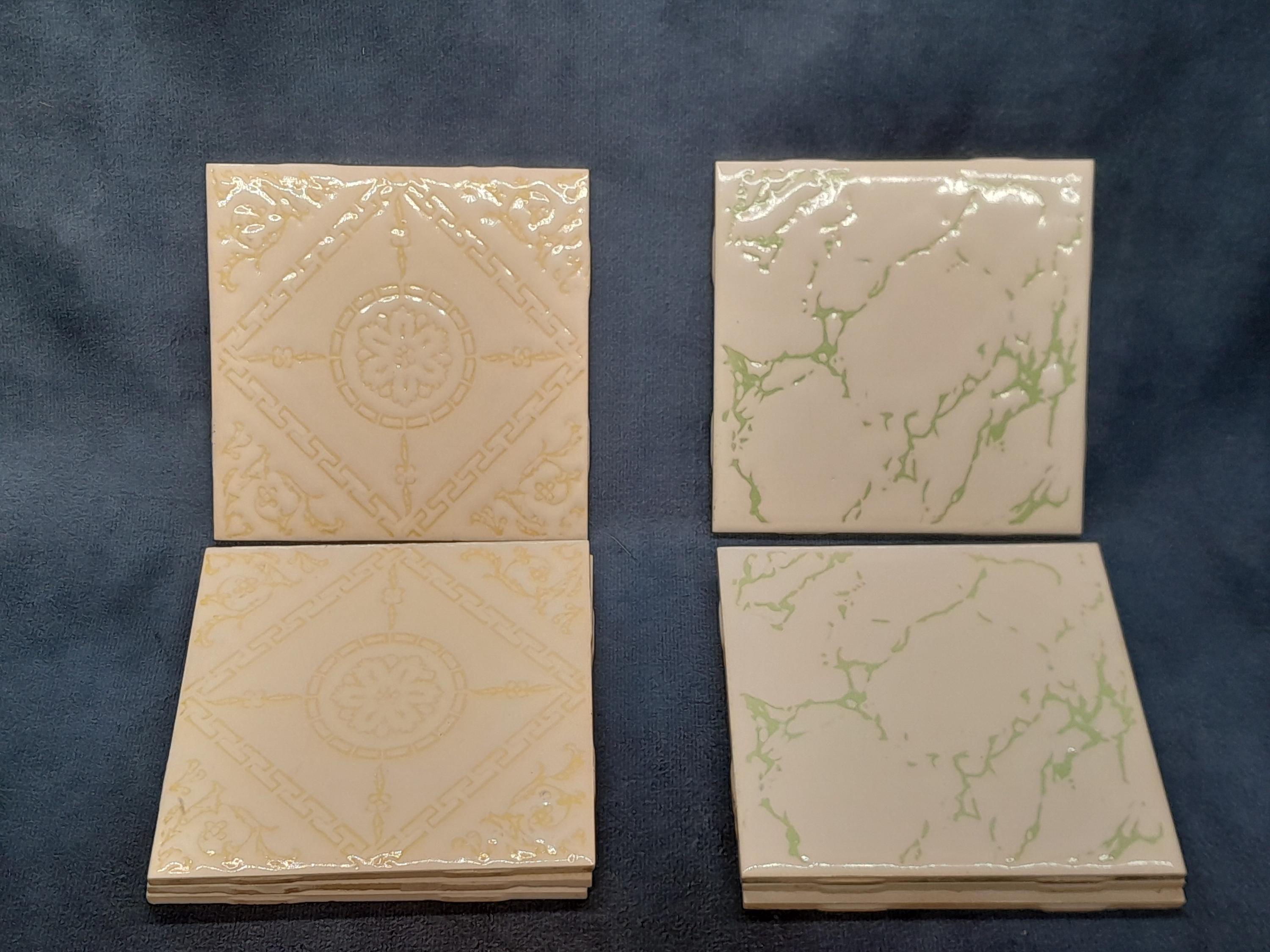 Set of 8 Vintage Ceramic Tiles, HR Johnson Cristal Tiles, 1970s Kitchen,  Bathroom - Yellow and Green - Etsy Israel, image size:3000x2250
