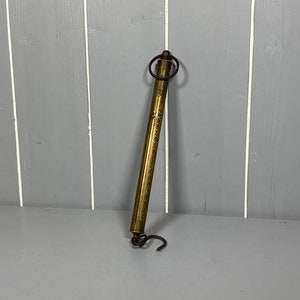 Antique Brass Salters Spring Balance Gauge 8lb Max Weight.