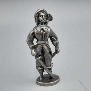 Miniature Pewter Figure, French Musketeer, Vintage Pewter