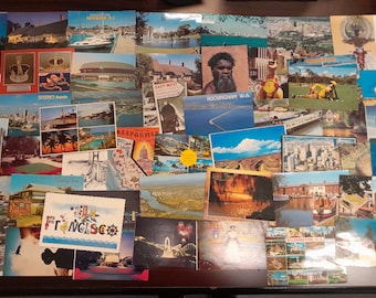 50 verschiedene Vintage Postkarten, alte Postkarten Sammlung, einige gebraucht mit Briefmarken usw